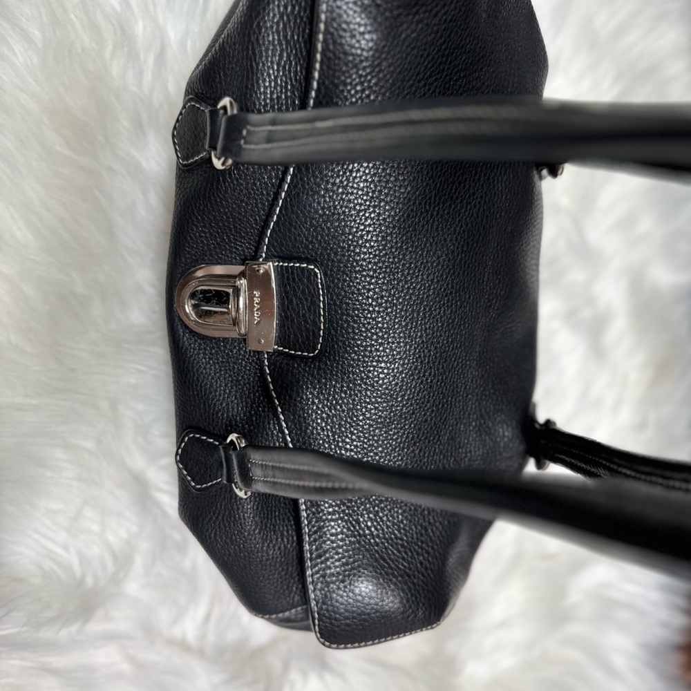 Prada Vitello Daino Black Shoulder Bag
